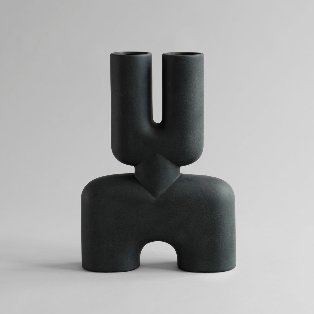 Cobra Vase Double, Medio - Black