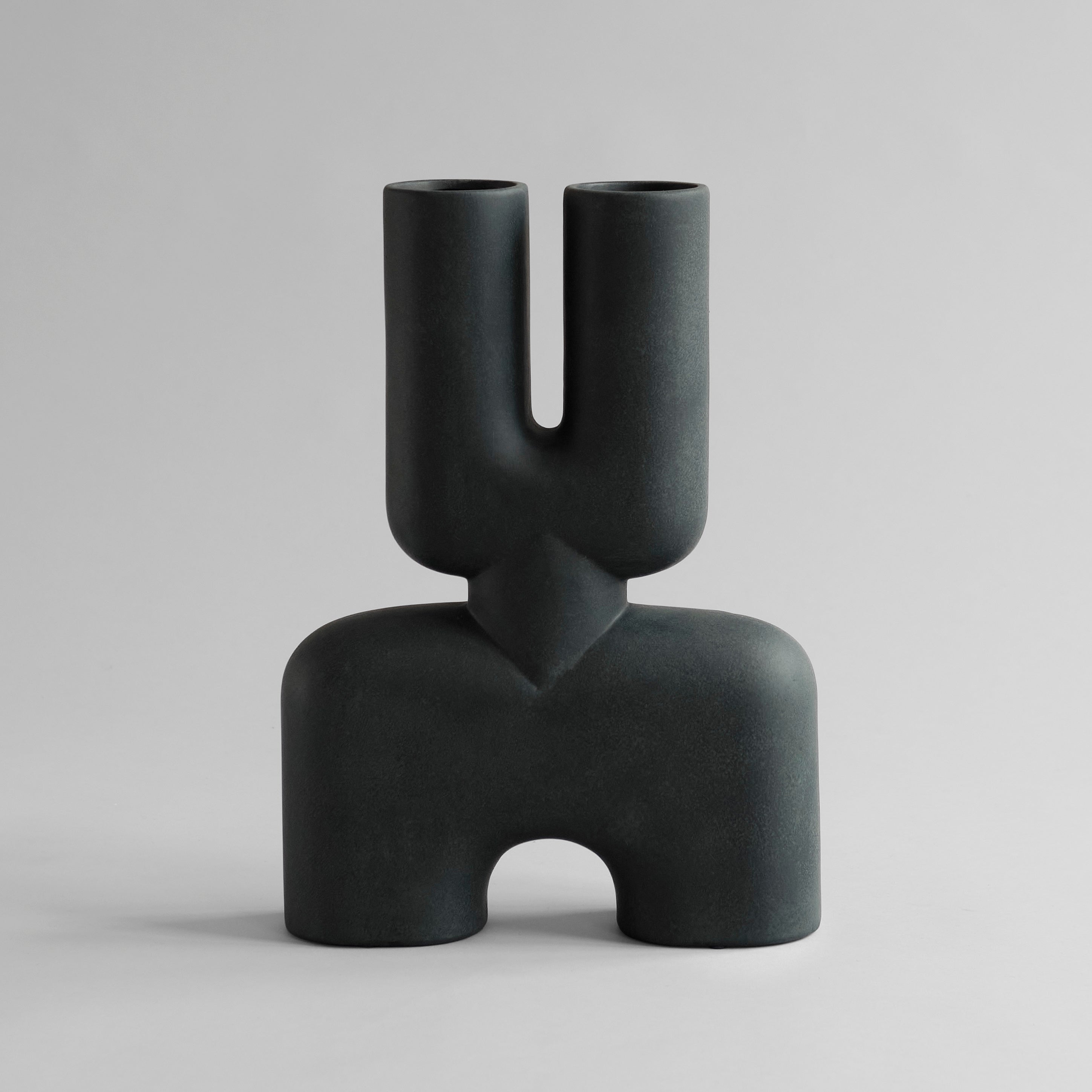 Cobra Vase Double, Medio - Black