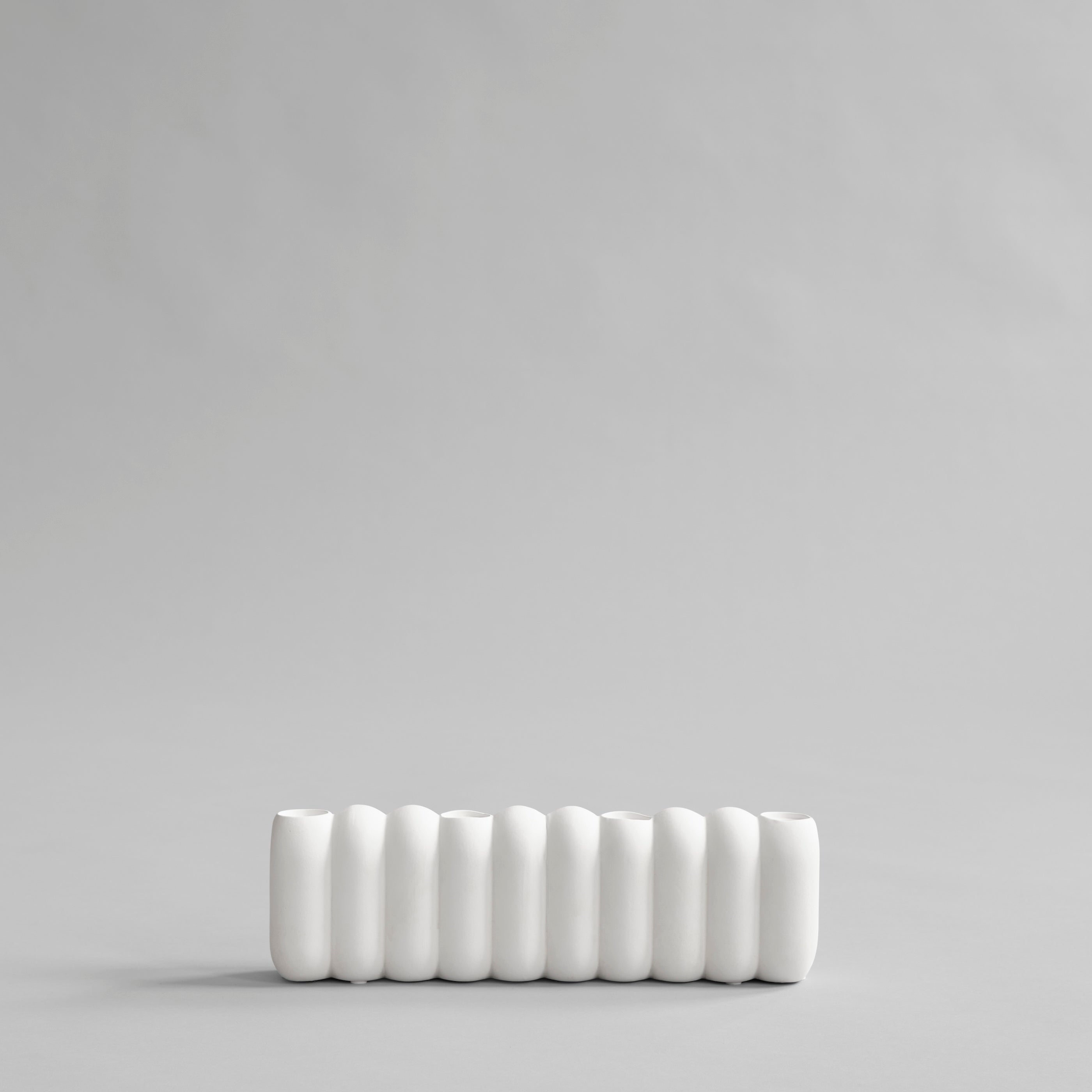 Tube Candle Holder, Big - Bone  White