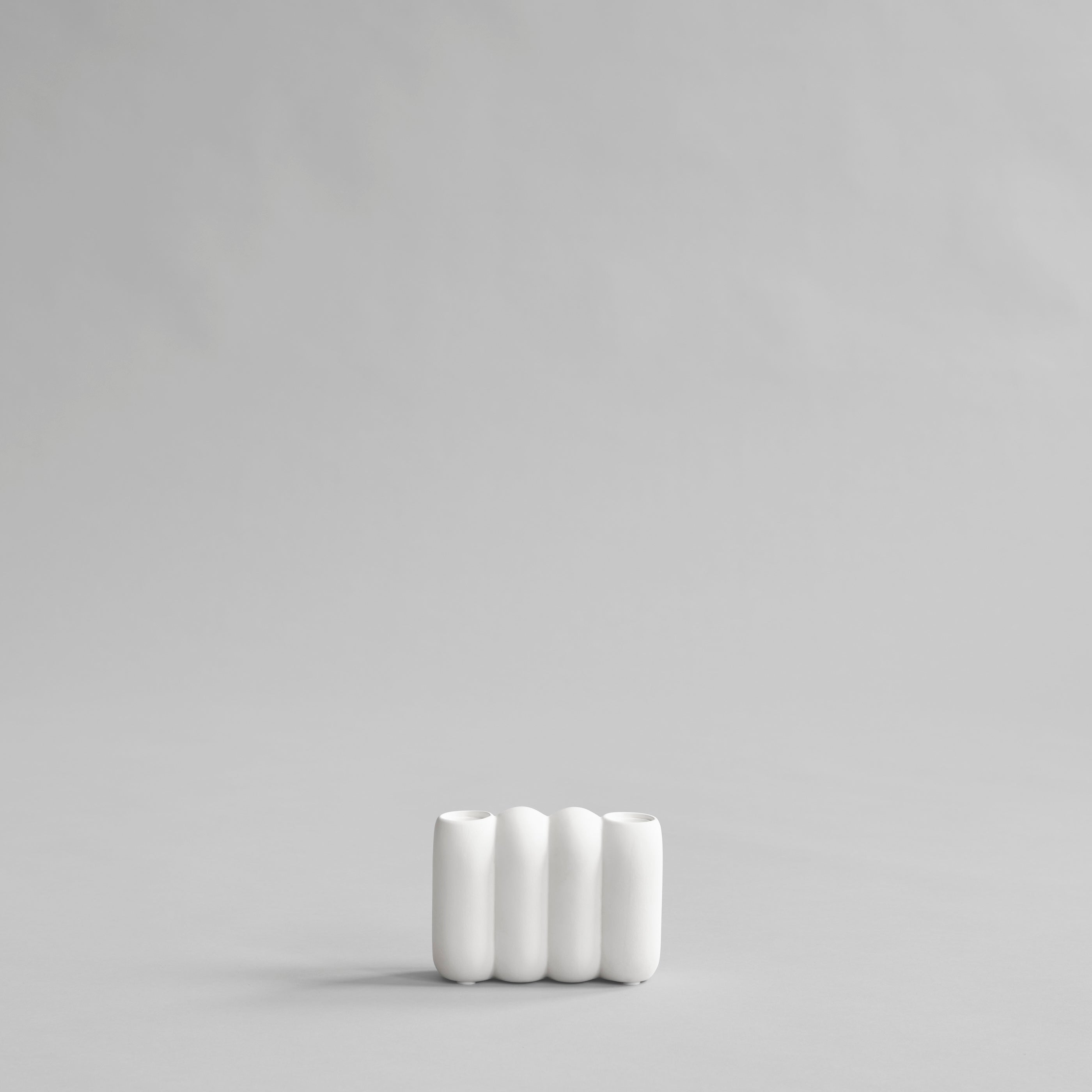 Tube Candle Holder, Mini - Bone  White
