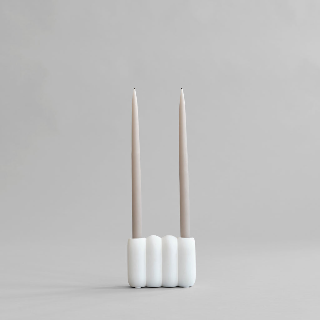 Tube Candle Holder, Mini - Bone  White