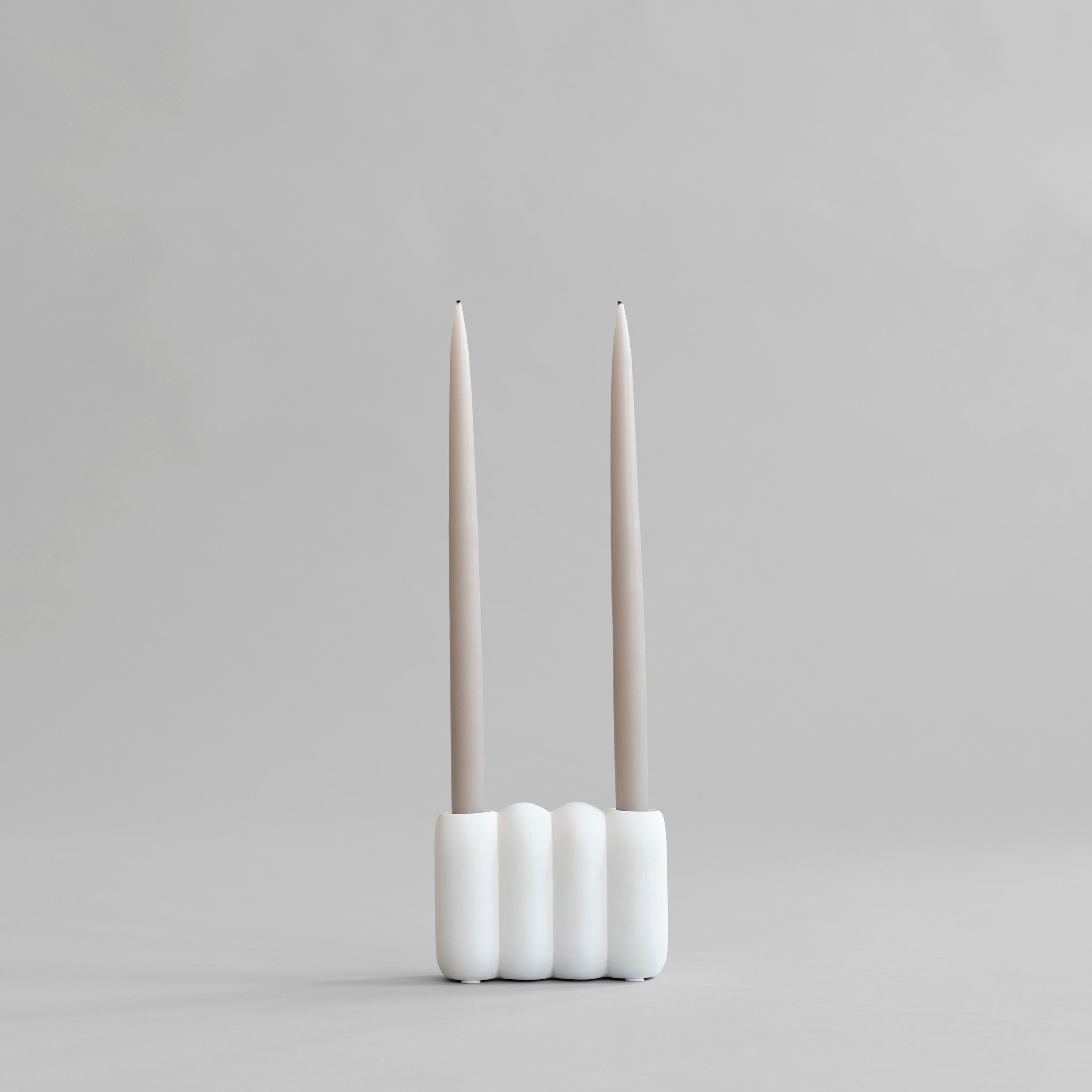 Tube Candle Holder, Mini - Bone  White