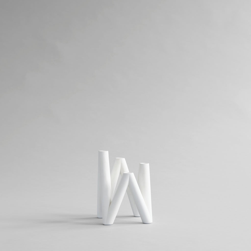 W Candle Holder - White
