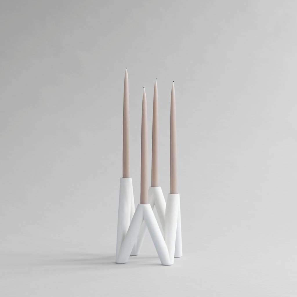 W Candle Holder - White