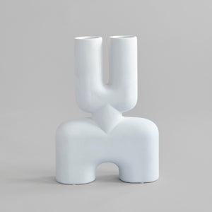 Cobra Vase Double, Medio - Bone  White