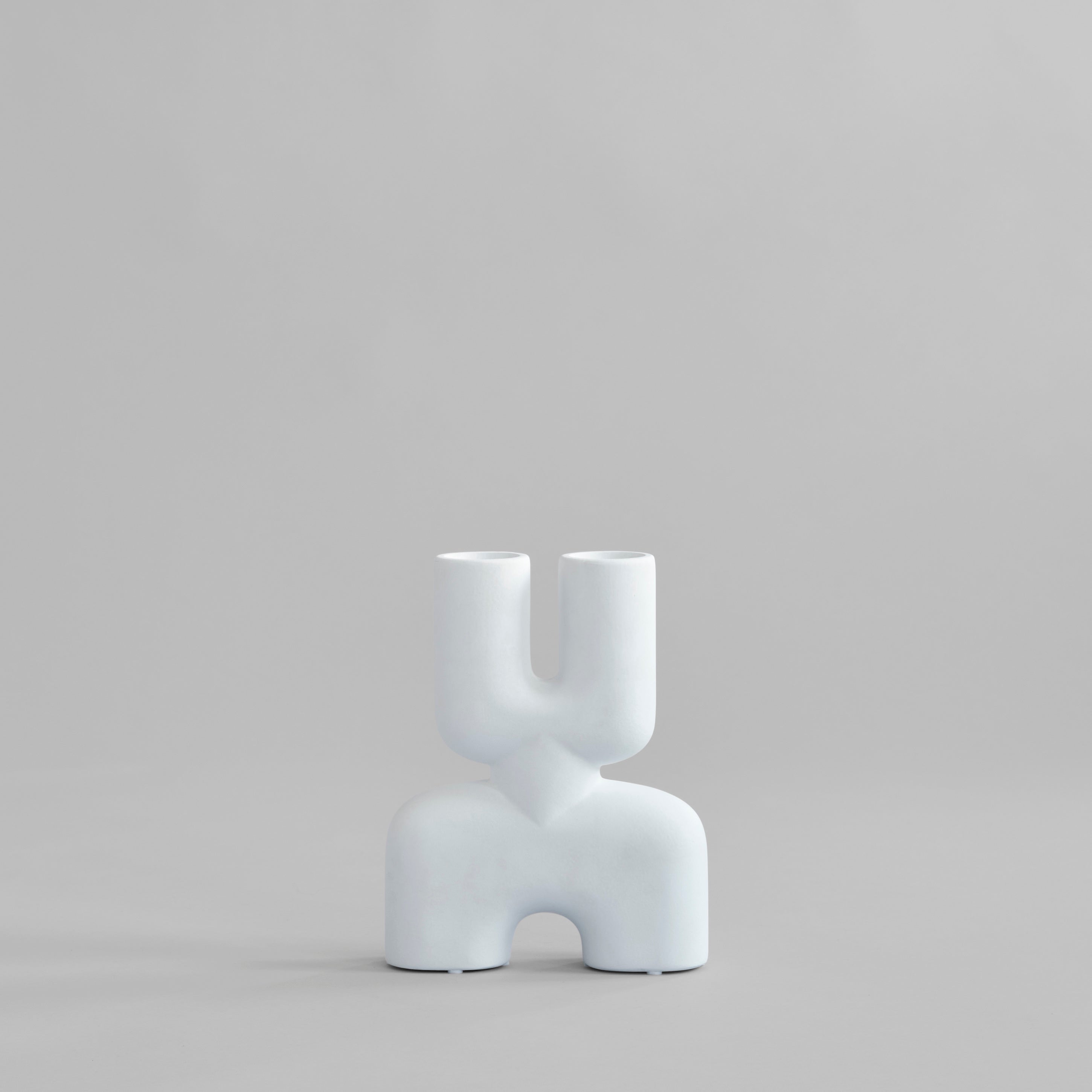 Cobra Vase Double, Mini - Bone  White