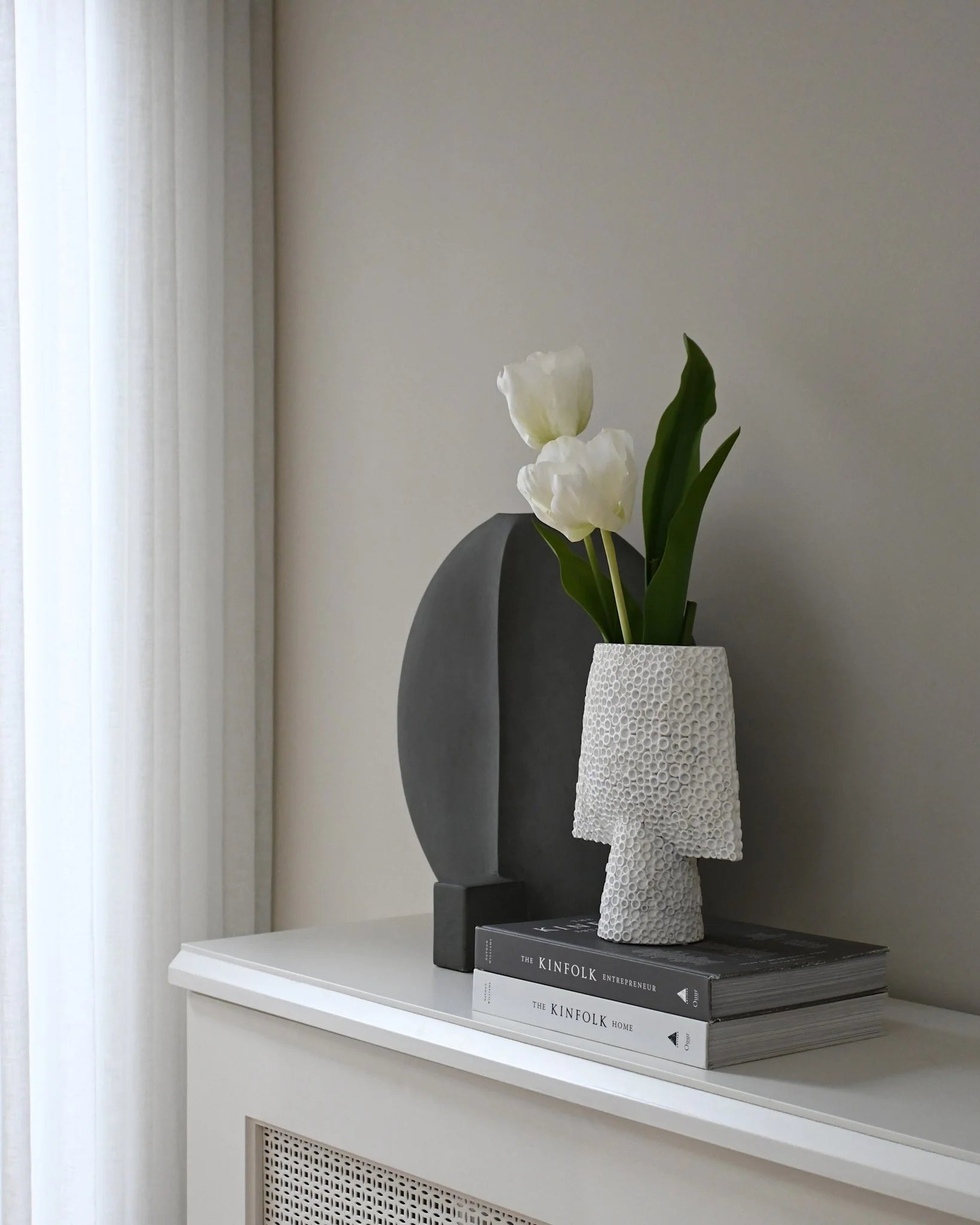 Sphere Vase Square Shisen, Mini -  Bone White