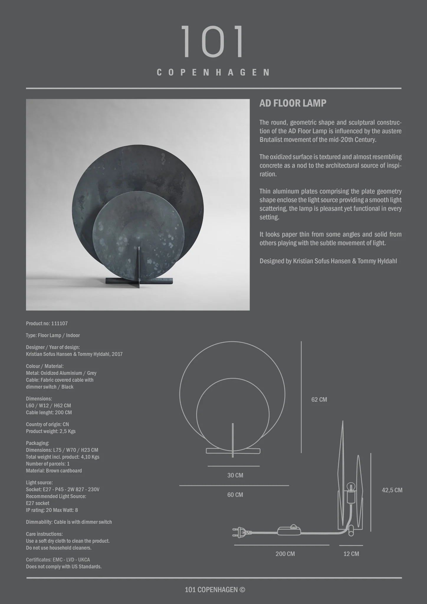 AD Floor Lamp - Oxidized