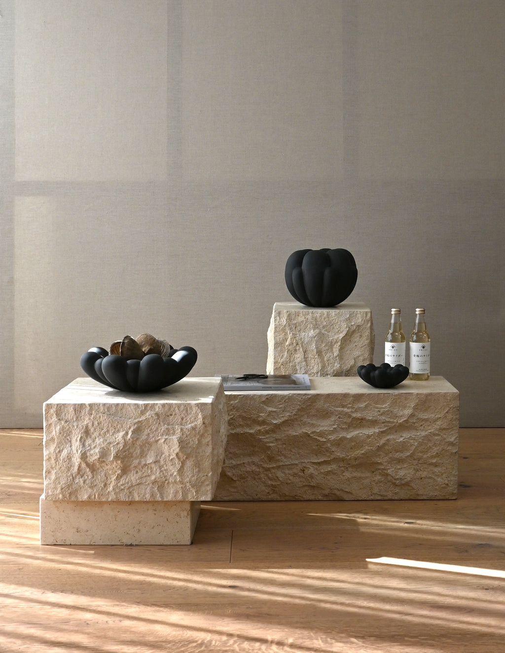 Temple Coffee Table, Tall -  Limestone