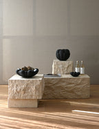 Temple Coffee Table, Tall -  Limestone