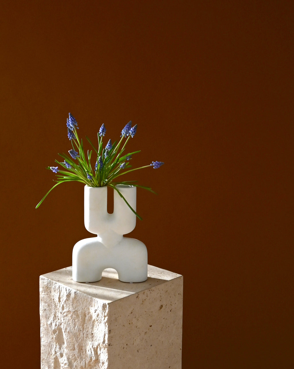 Cobra Vase Double, Mini - Bone  White