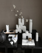 Cobra Vase Double, Mini - Bone  White