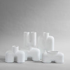 Cobra Vase Double, Medio - Bone  White