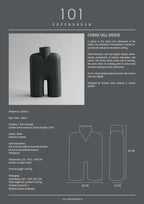 Cobra Vase Tall, Medio - Black