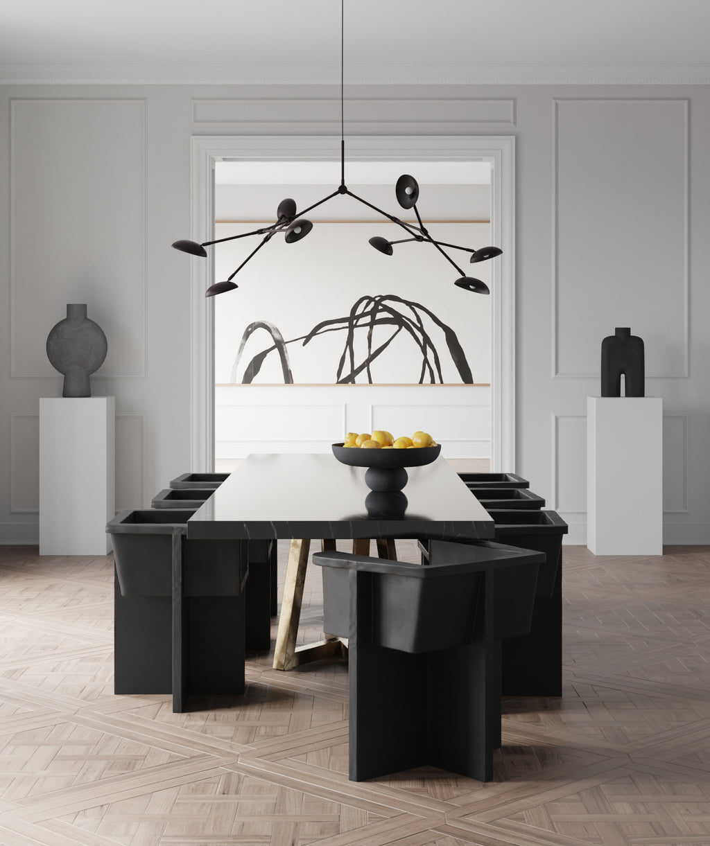 Cobra Vase Tall, Hexa - Black