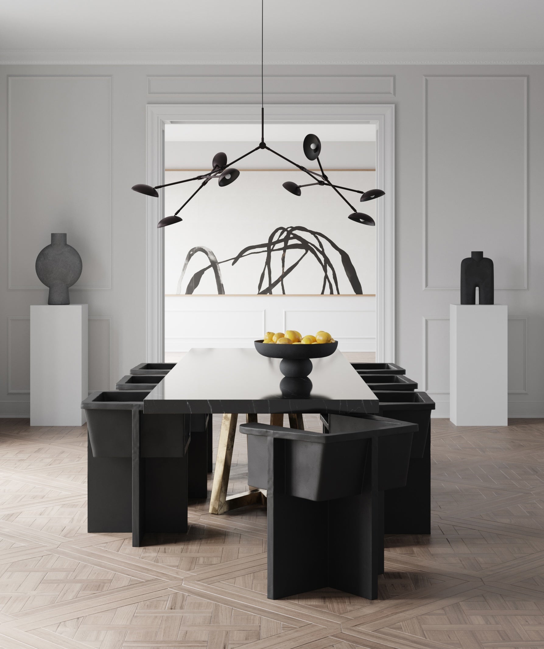 Cobra Vase Tall, Hexa - Black
