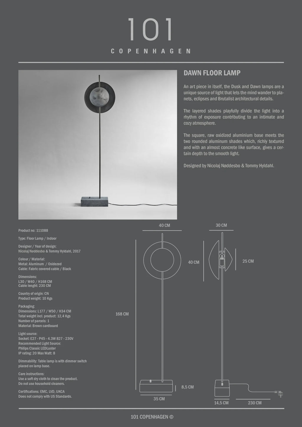 Dawn Floor Lamp - Oxidized