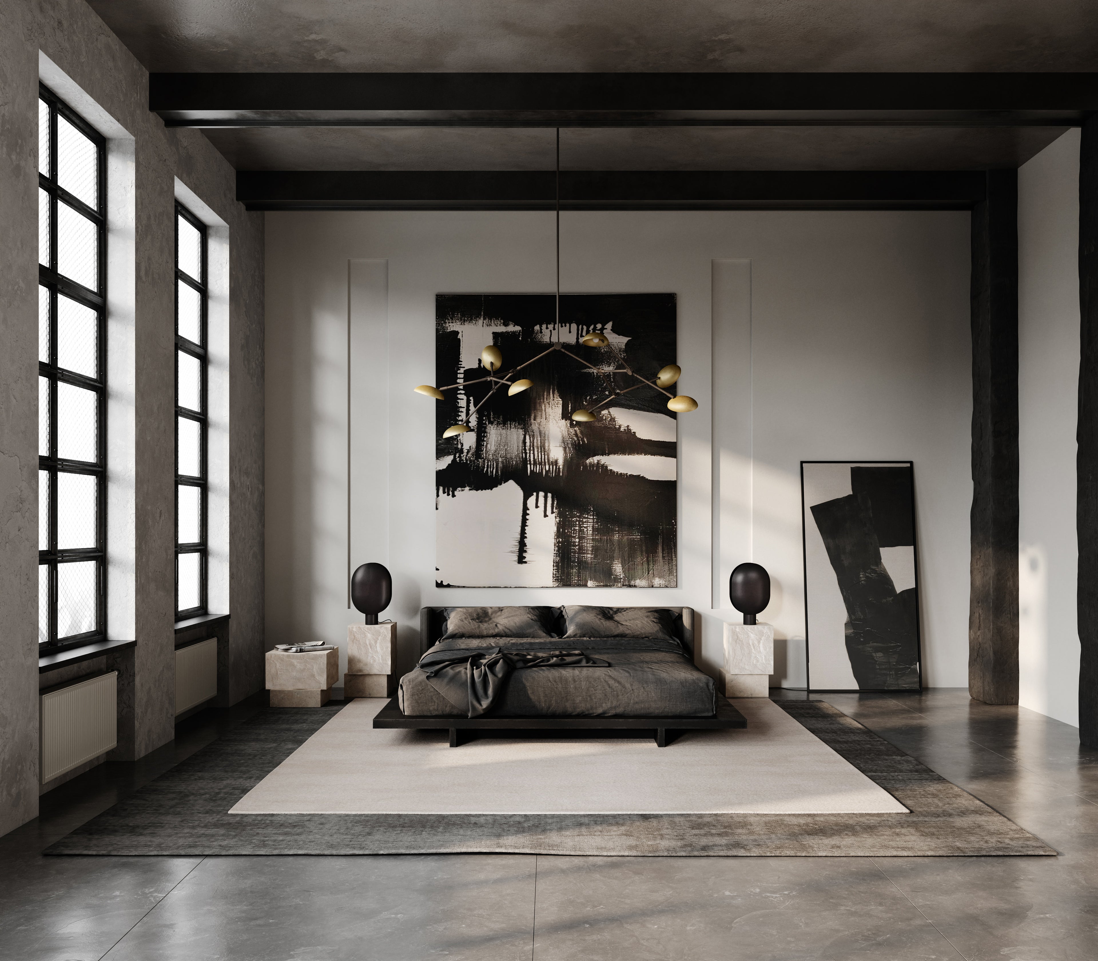 Clam Table Lamp - Burned Black