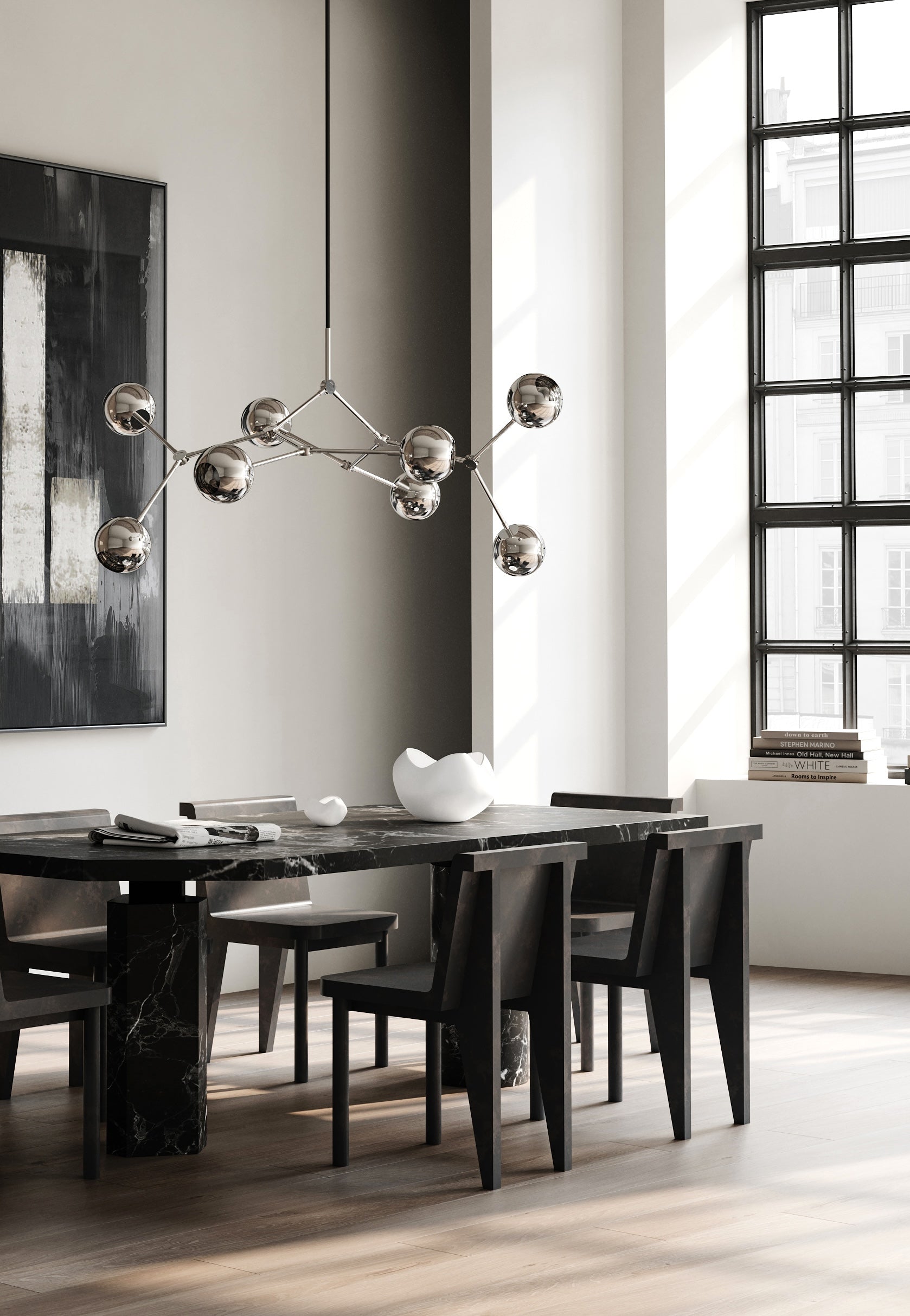 Drop Chandelier Globe - Chrome (5m)