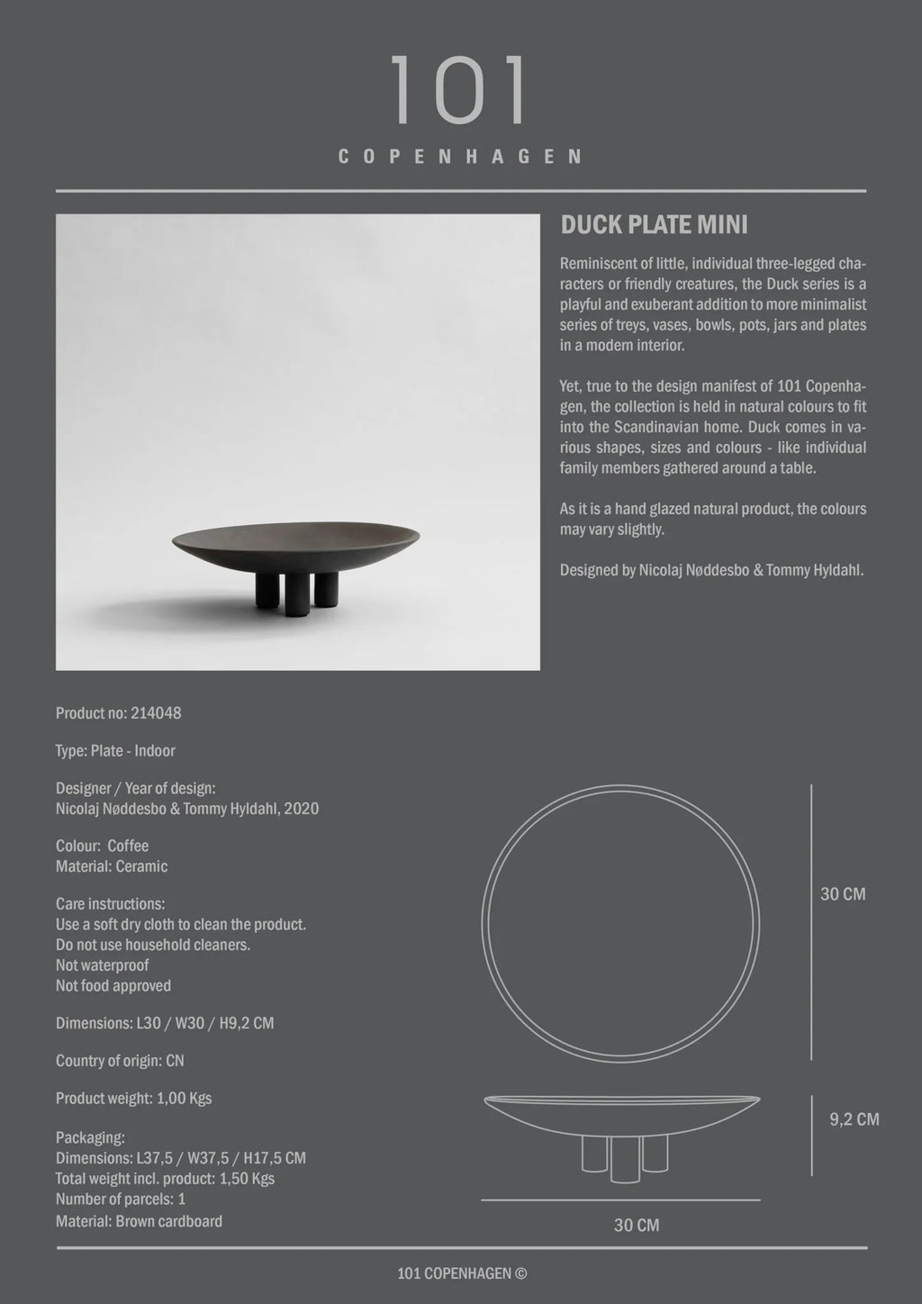 Duck Plate, Mini - Coffee