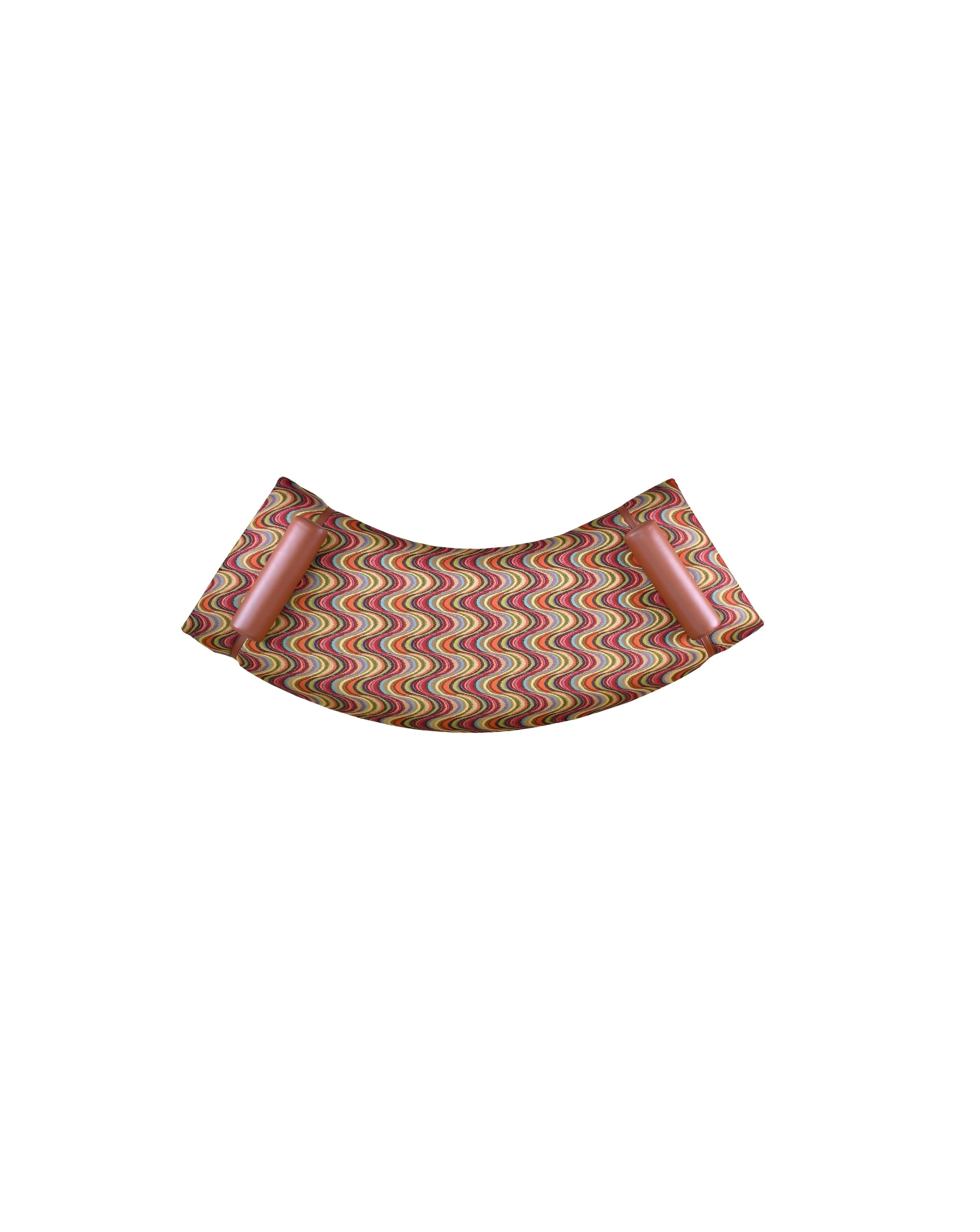 Patterned sofa bench on a white background