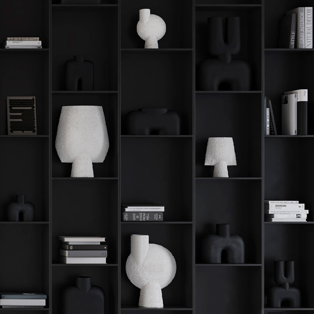 Sphere Vase Square Shisen, Mini -  Bone White