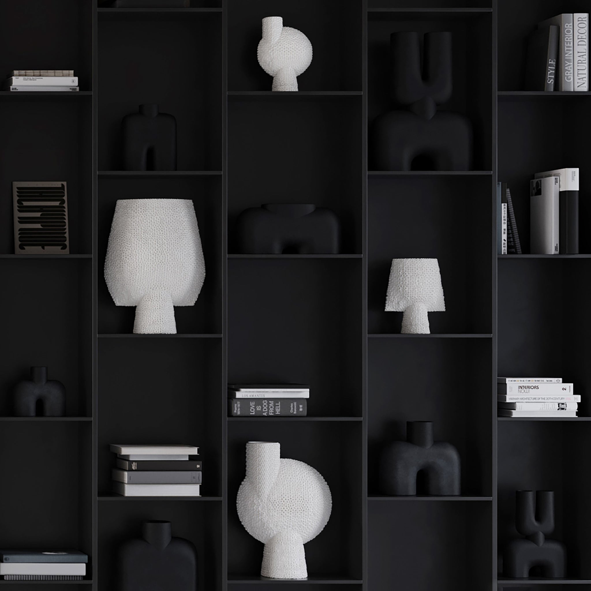Sphere Vase Square Shisen, Mini -  Bone White