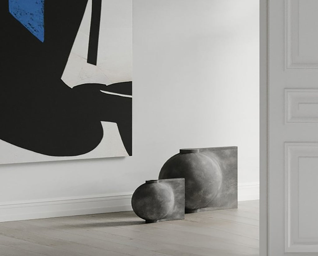 Offset Vase, Big - Dark Grey