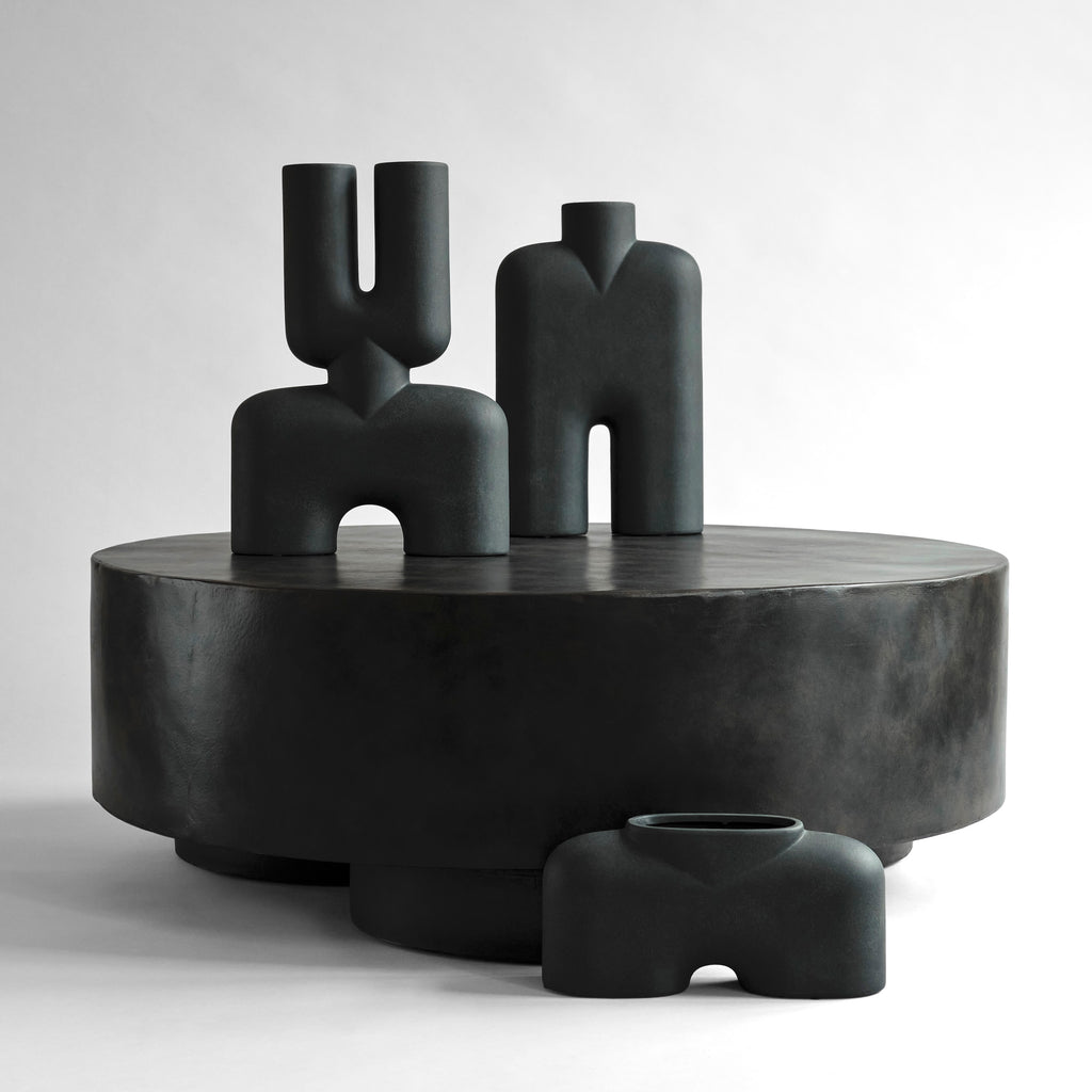 Cobra Vase Double, Medio - Black