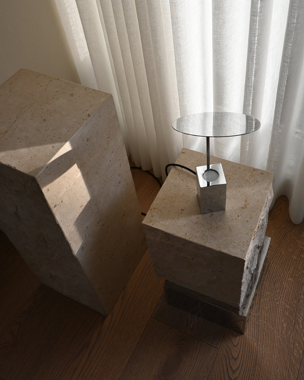 Temple Coffee Table, Low -  Limestone