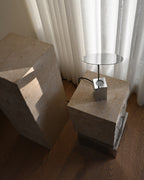 Temple Coffee Table, Low -  Limestone