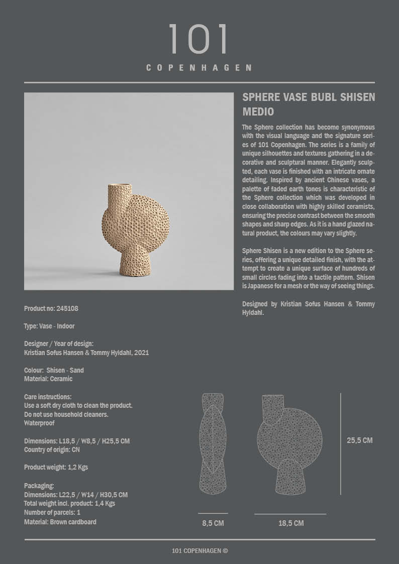 Sphere Vase Bubl Shisen, Medio -  Sand