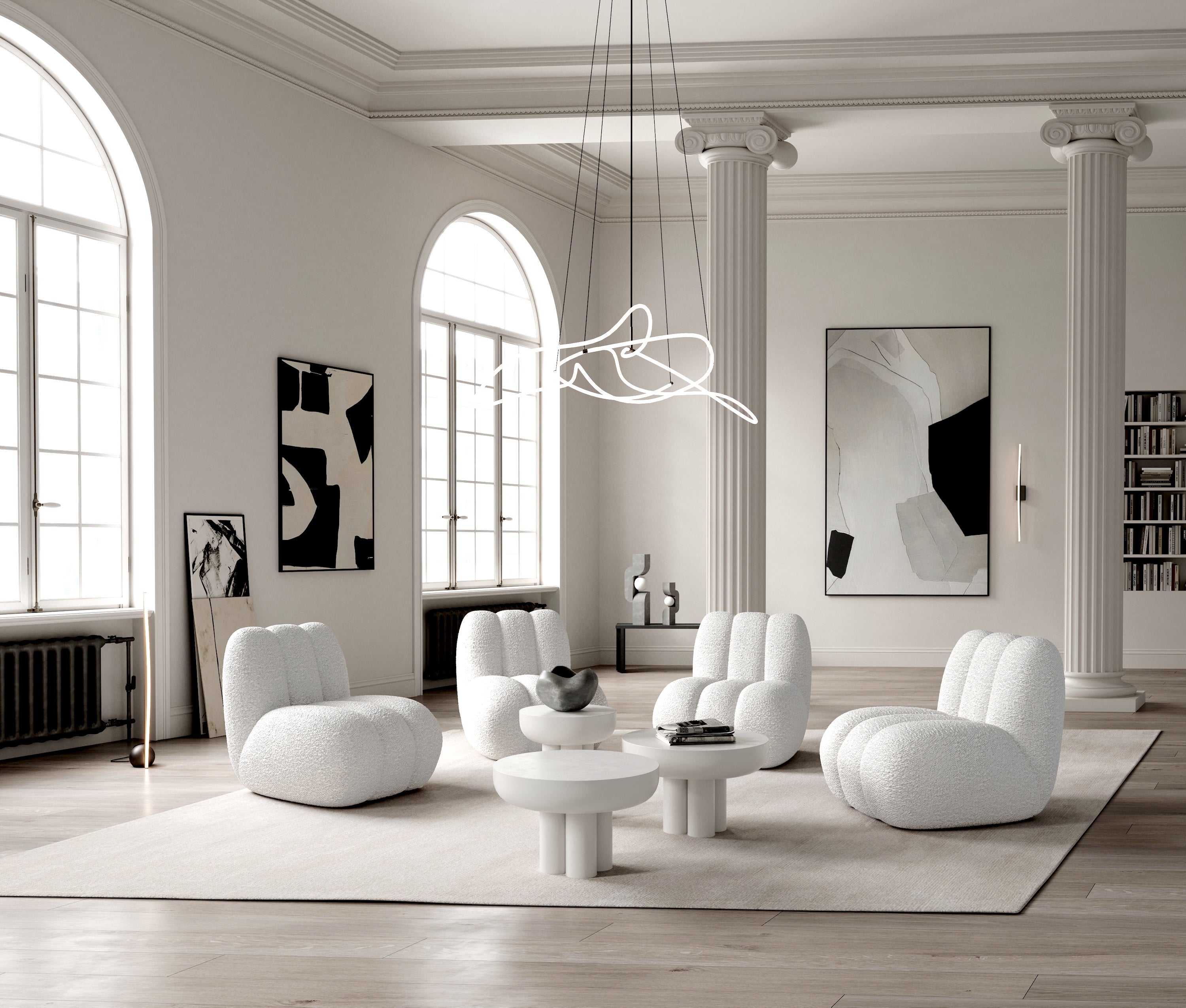 Crown Table, Tall - Bone White