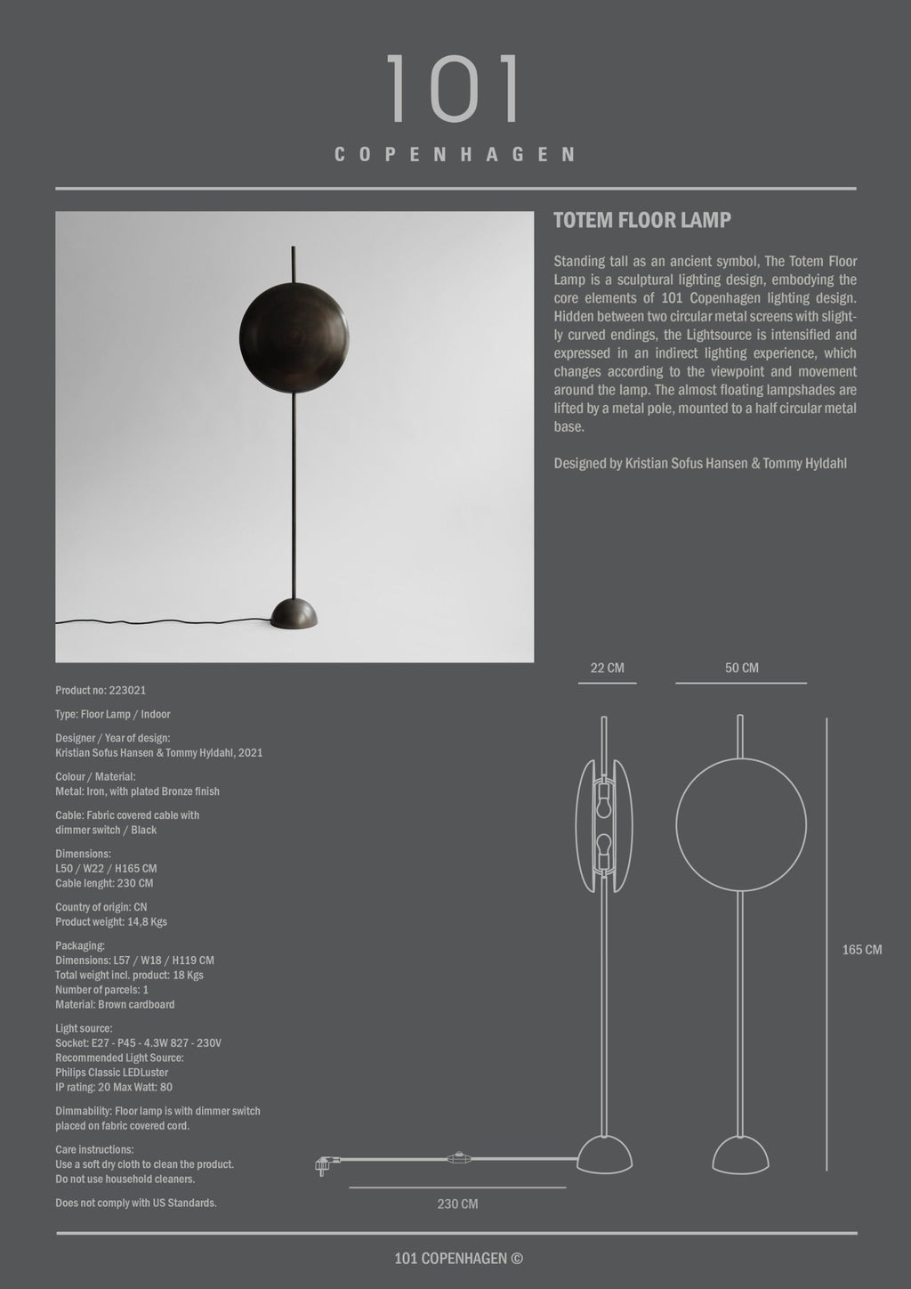 Totem Floor Lamp - Bronze