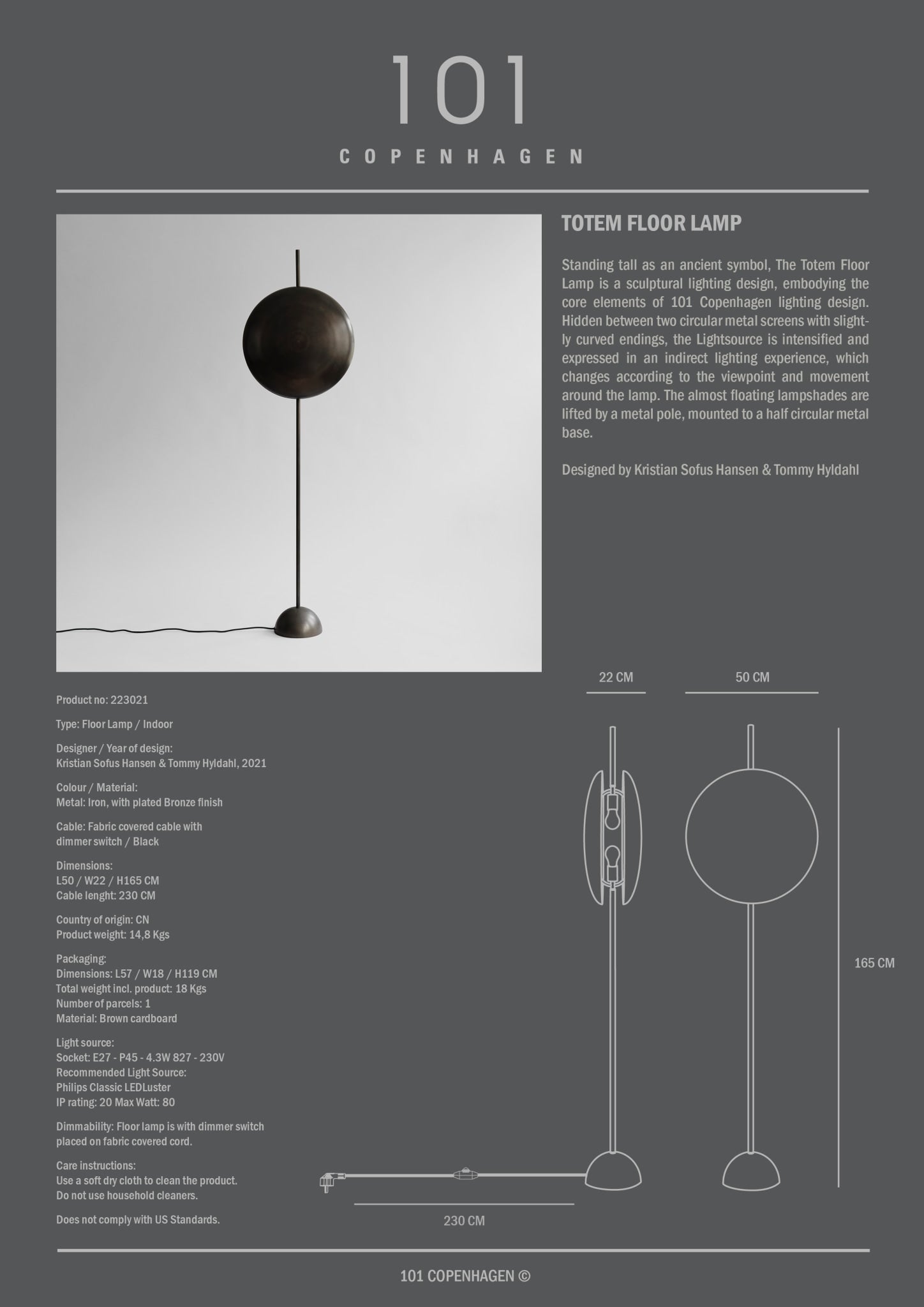 Totem Floor Lamp - Bronze