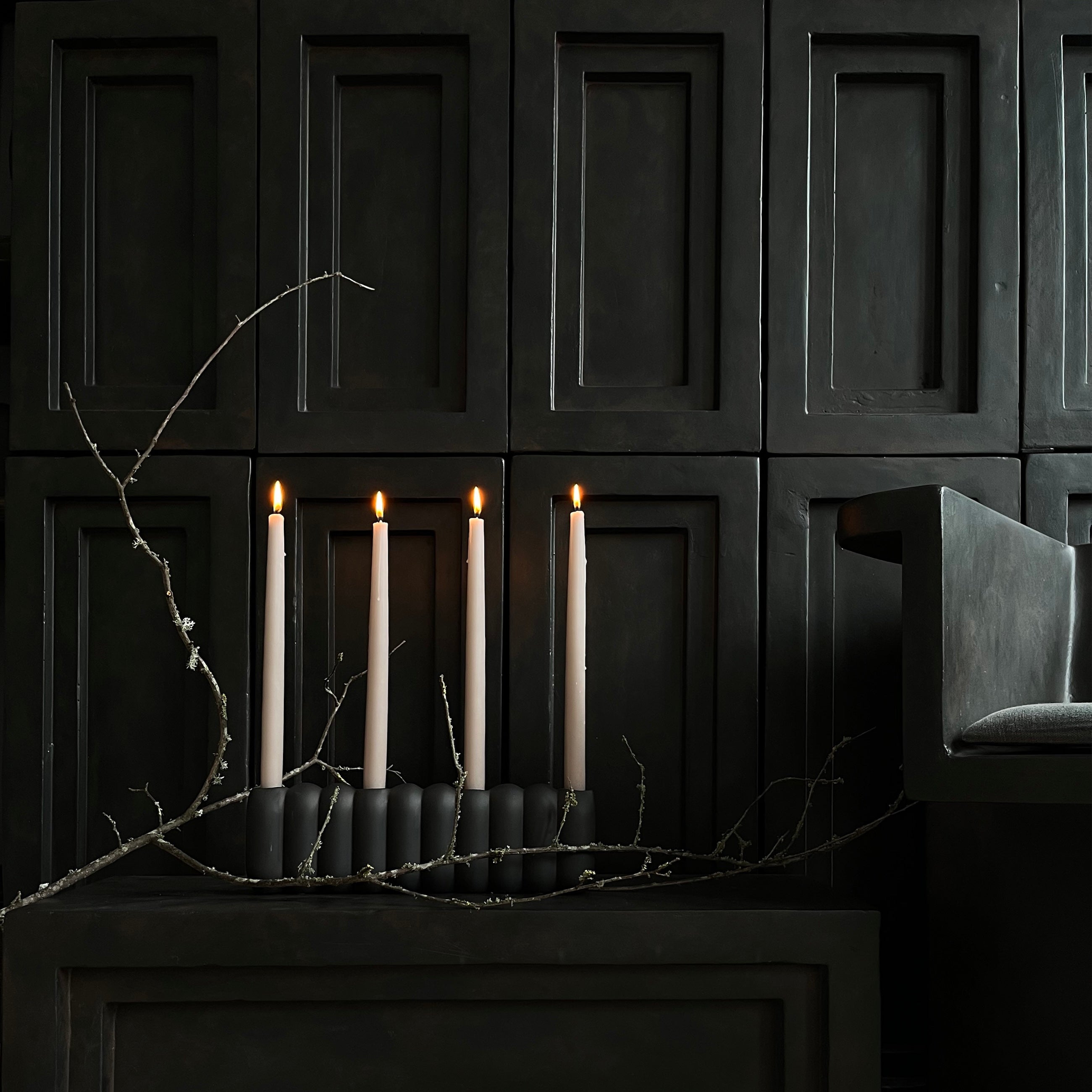 Tube Candle Holder, Big - Coffee