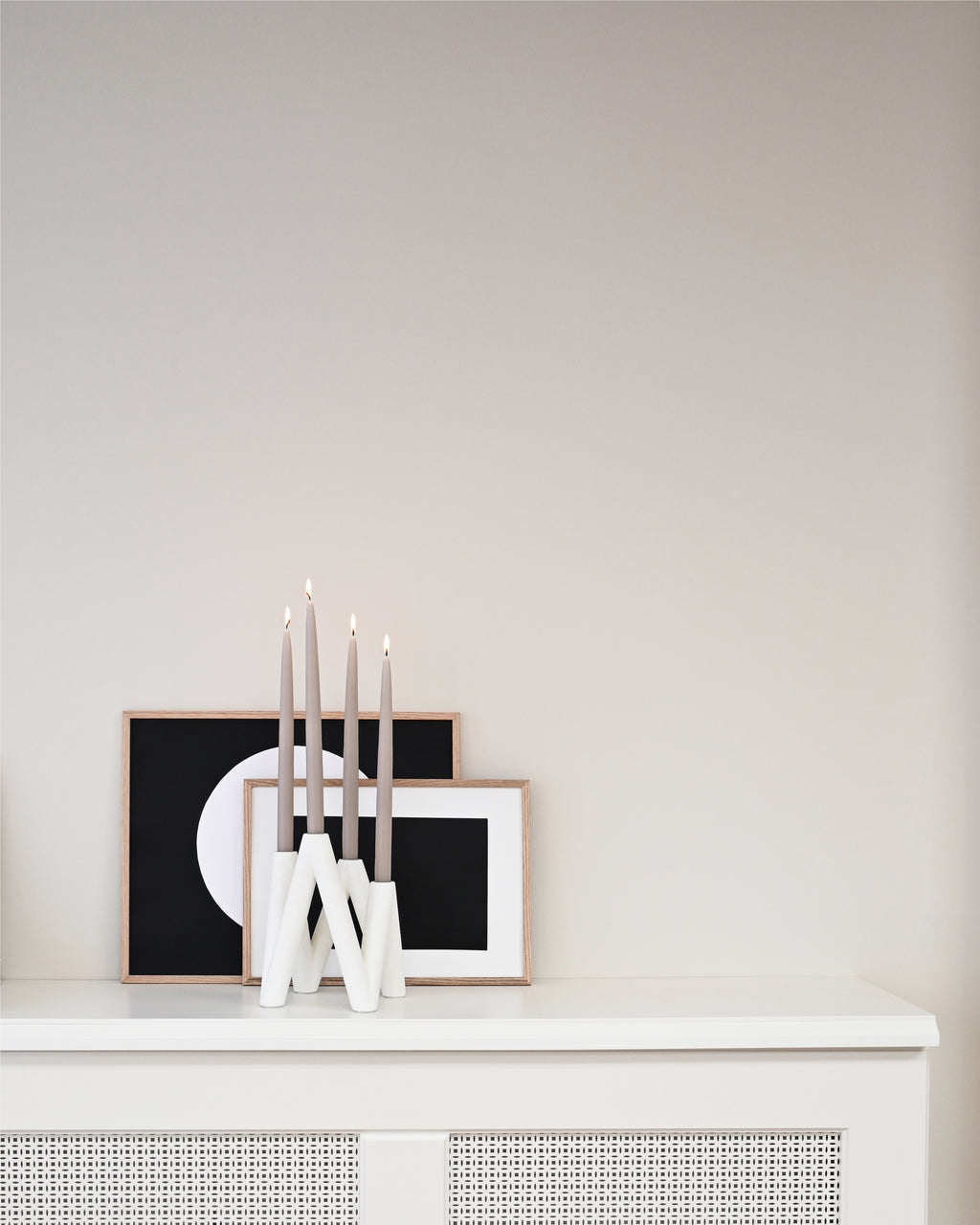 W Candle Holder - White