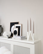 W Candle Holder - White