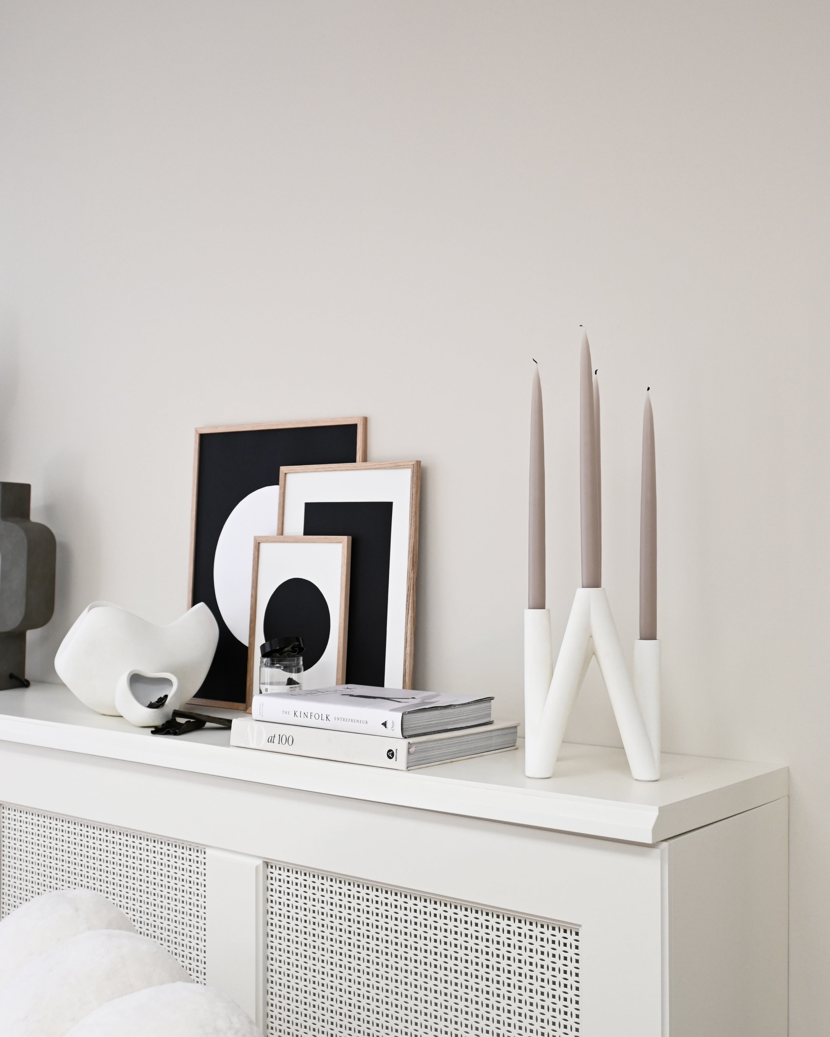 W Candle Holder - White