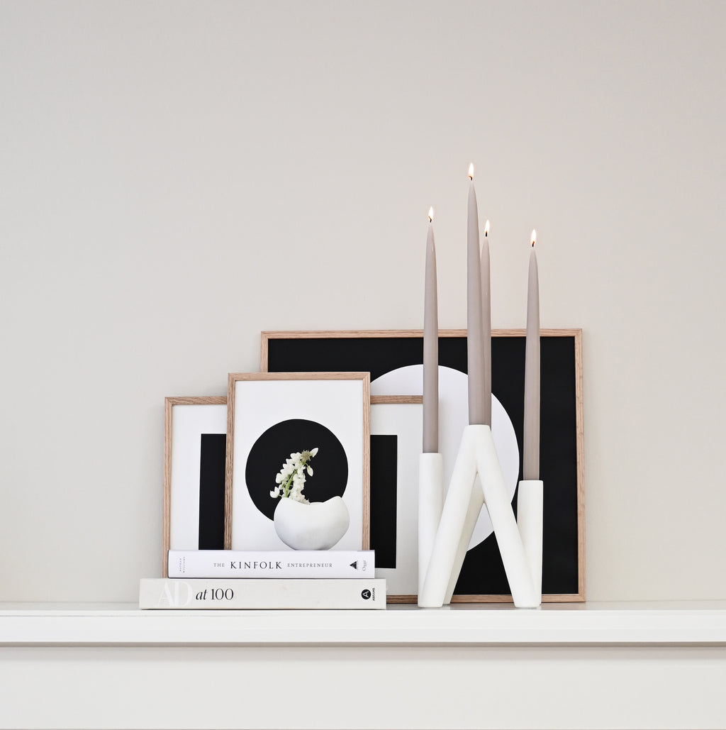 W Candle Holder - White