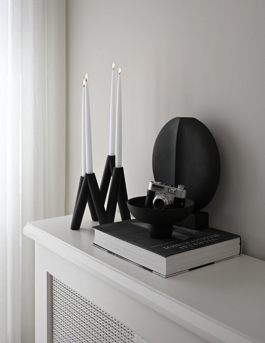 W Candle Holder - Black
