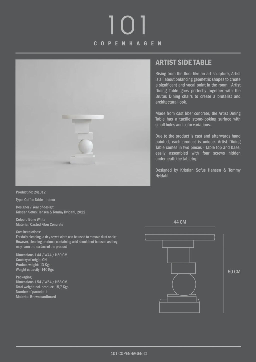 Artist Side Table - White