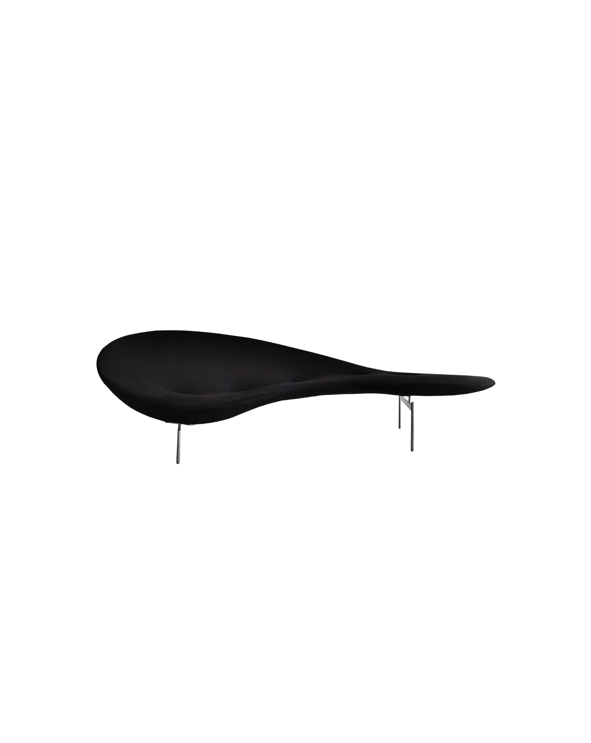 Modern black chair with a unique design on a white background