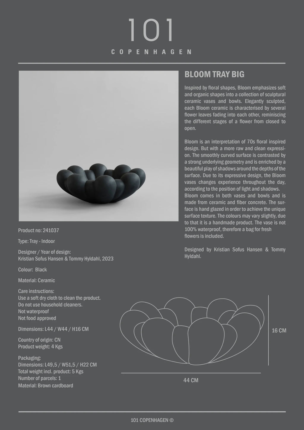 Bloom Tray, Big - Black