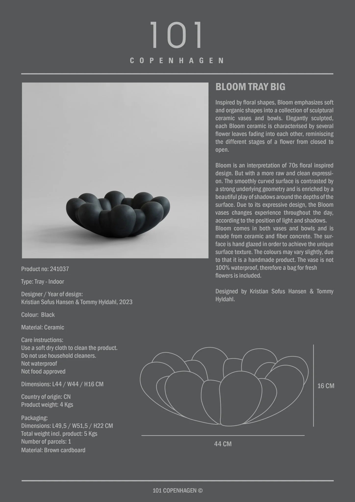 Bloom Tray, Big - Black