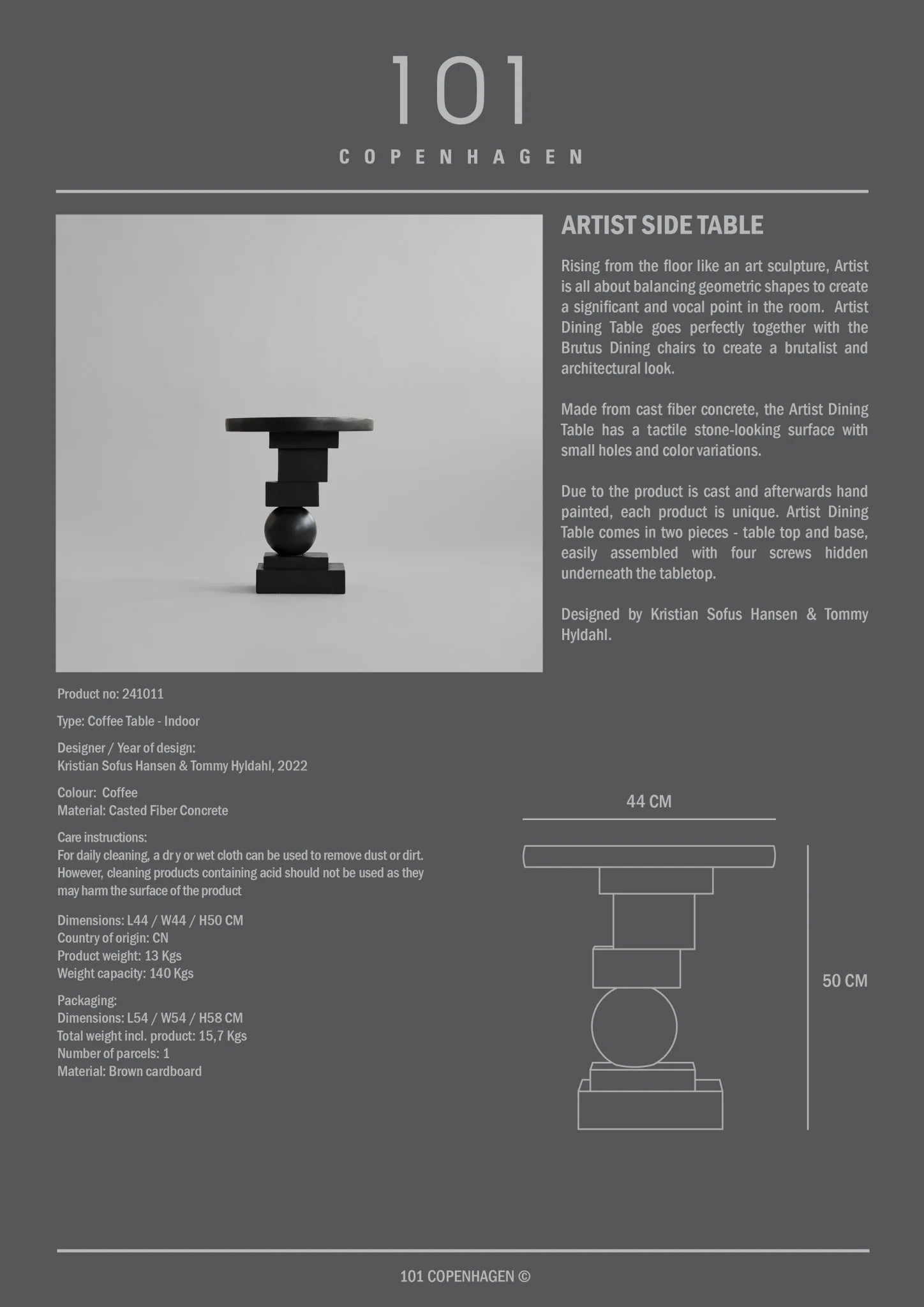 Artist Side Table - Coffee