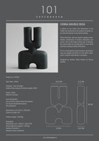 Cobra Vase Double, Hexa - Black