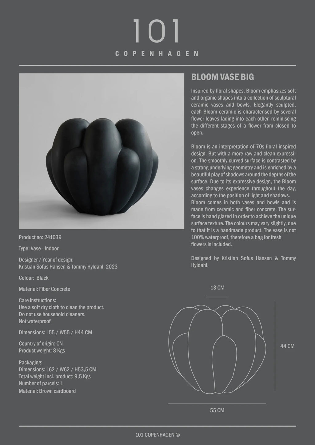 Bloom Vase Big - Black